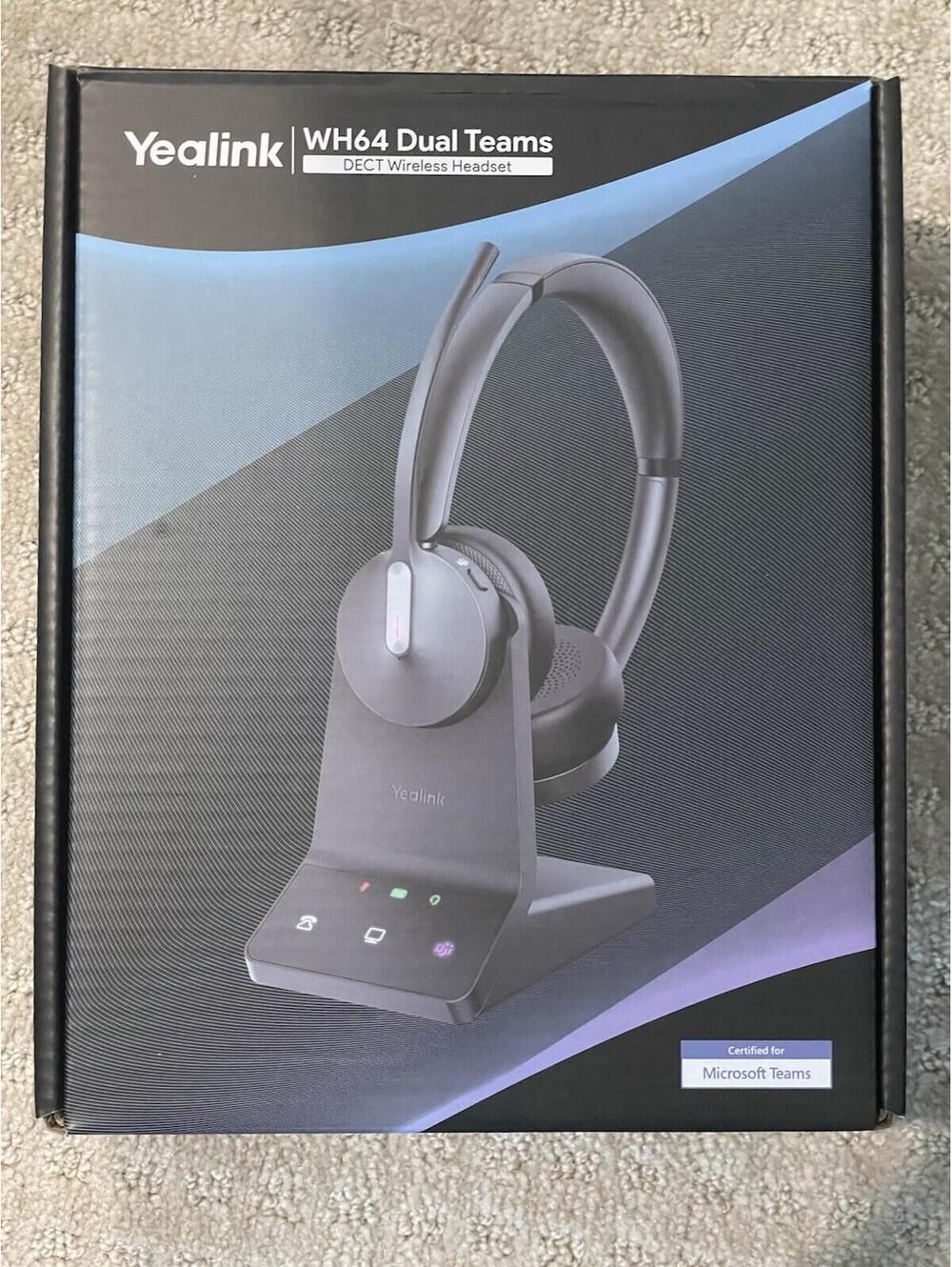 Yealink WH64 Mono Teams DECT Wireless Headset - Black (Open Box)